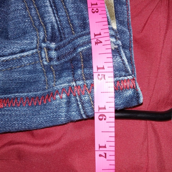 Dollhouse Boot Cut Blue Jeans Punk Metal Bar Hook And Eye Closure Raw Hem 5/6 - Picture 11 of 15
